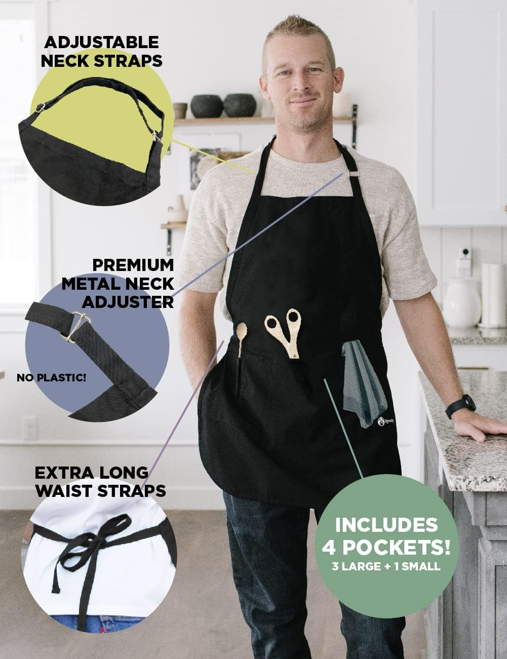 Papa Bear BBQ Grill Adjustable Apron for Men, One Size
