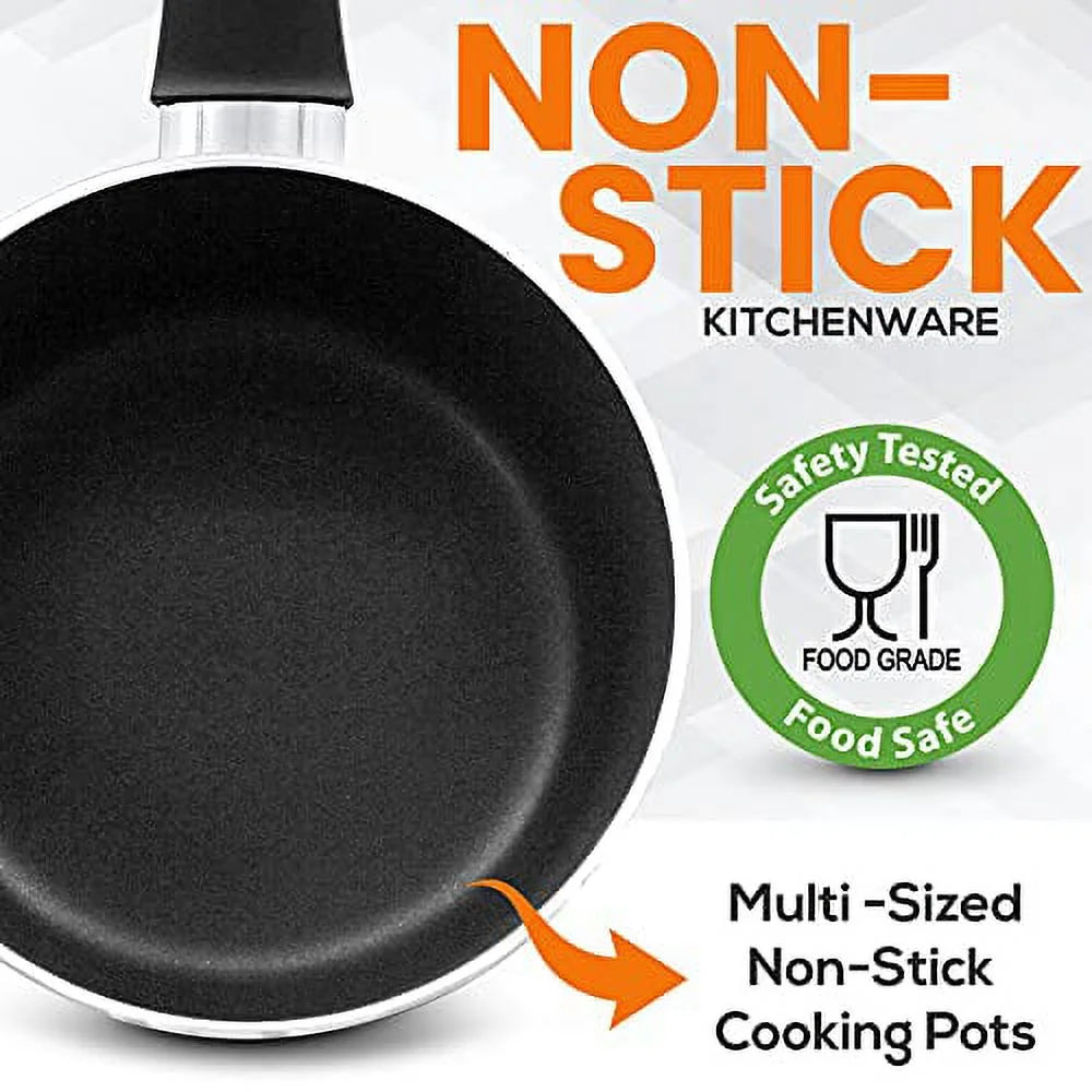 11 Piece Pots and Pans Non Stick Kitchenware Cookware Set, Gold