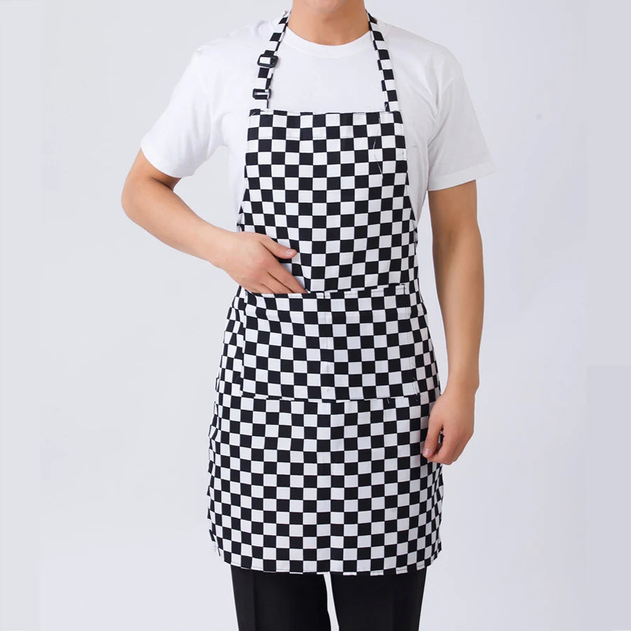 1Pc Adjustable Adult Apron Striped Restaurant Chef Apron Outdoor Camping Picnic Kitchen Cook Aprons