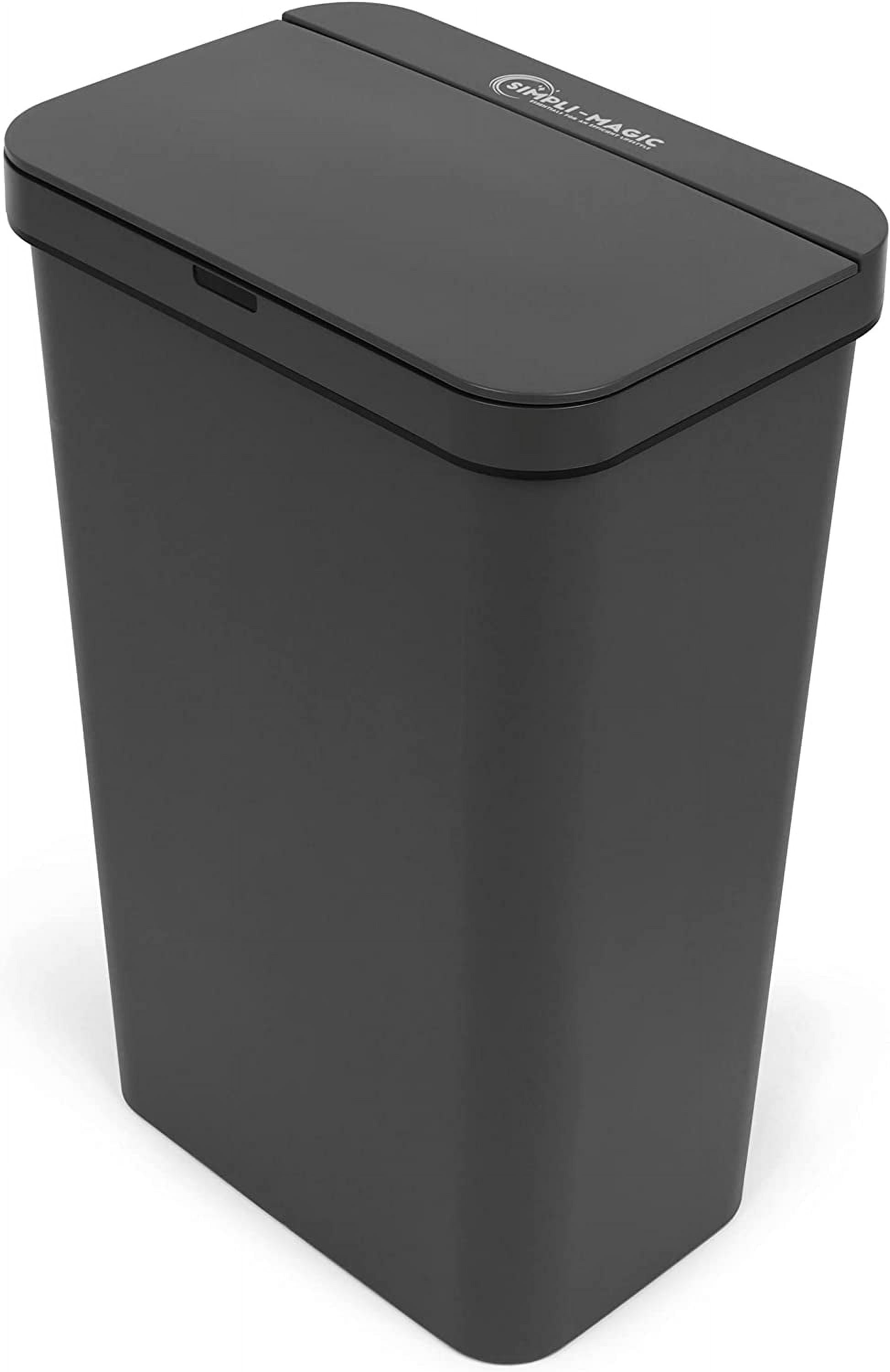 Automatic Garbage Can with Touchless Trash Can Lid, Rectangular White 50L