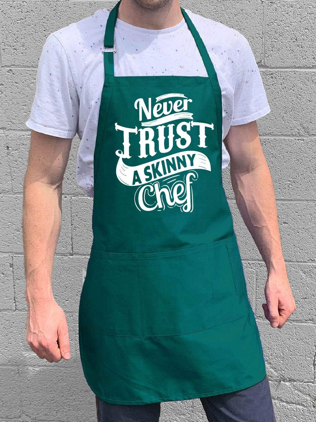 Skinny Chef BBQ Grill Adjustable Apron for Men, One Size