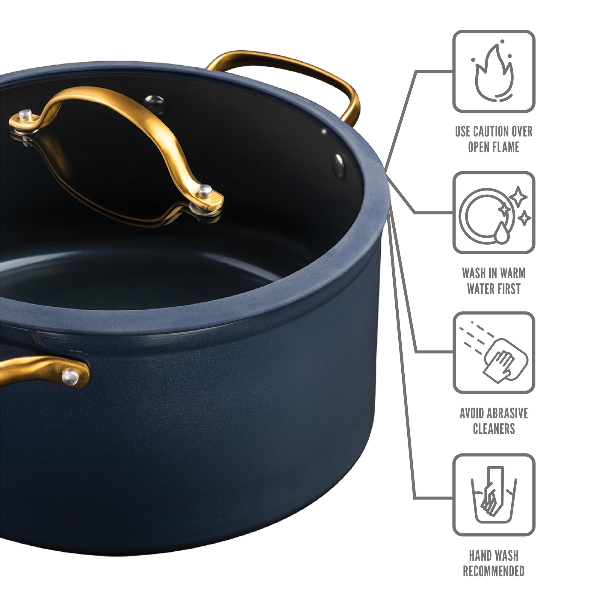 Signature 12-Piece Cookware Set Non-Stick - Blue