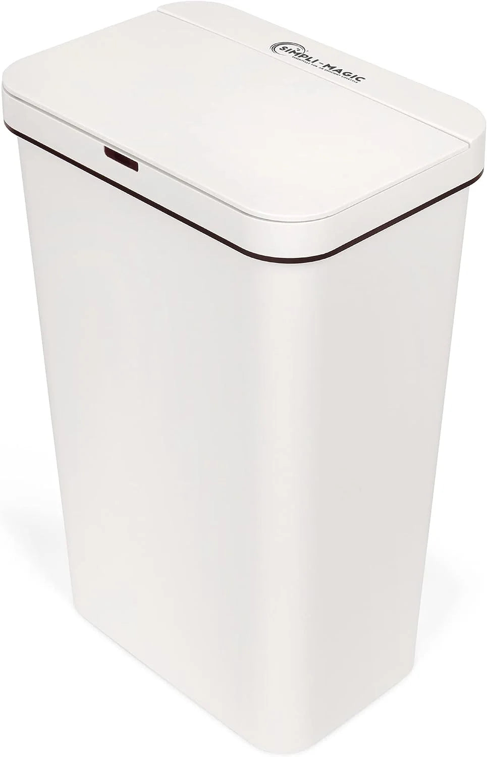 Automatic Garbage Can with Touchless Trash Can Lid, Rectangular White 50L