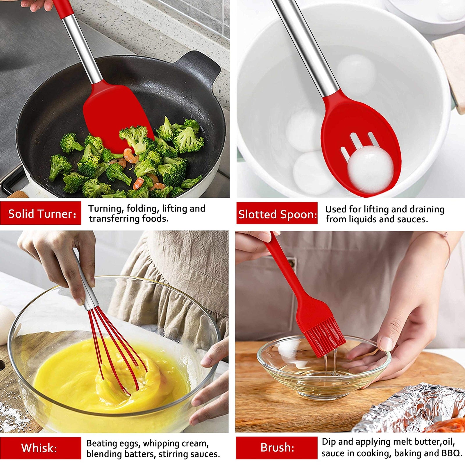 27 Pcs Kitchen Utensils Set with Holder Silicone Cooking Utensils Spatula Set Wi