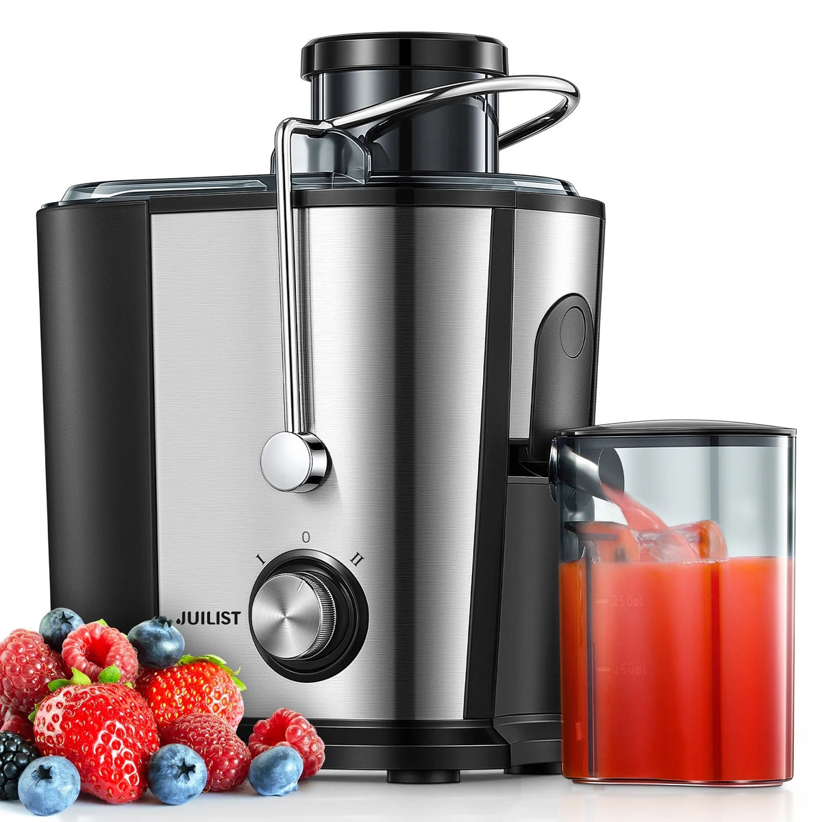 2-Speed Electric Juicer Machine, 400W, 11 Fl Oz, Silver