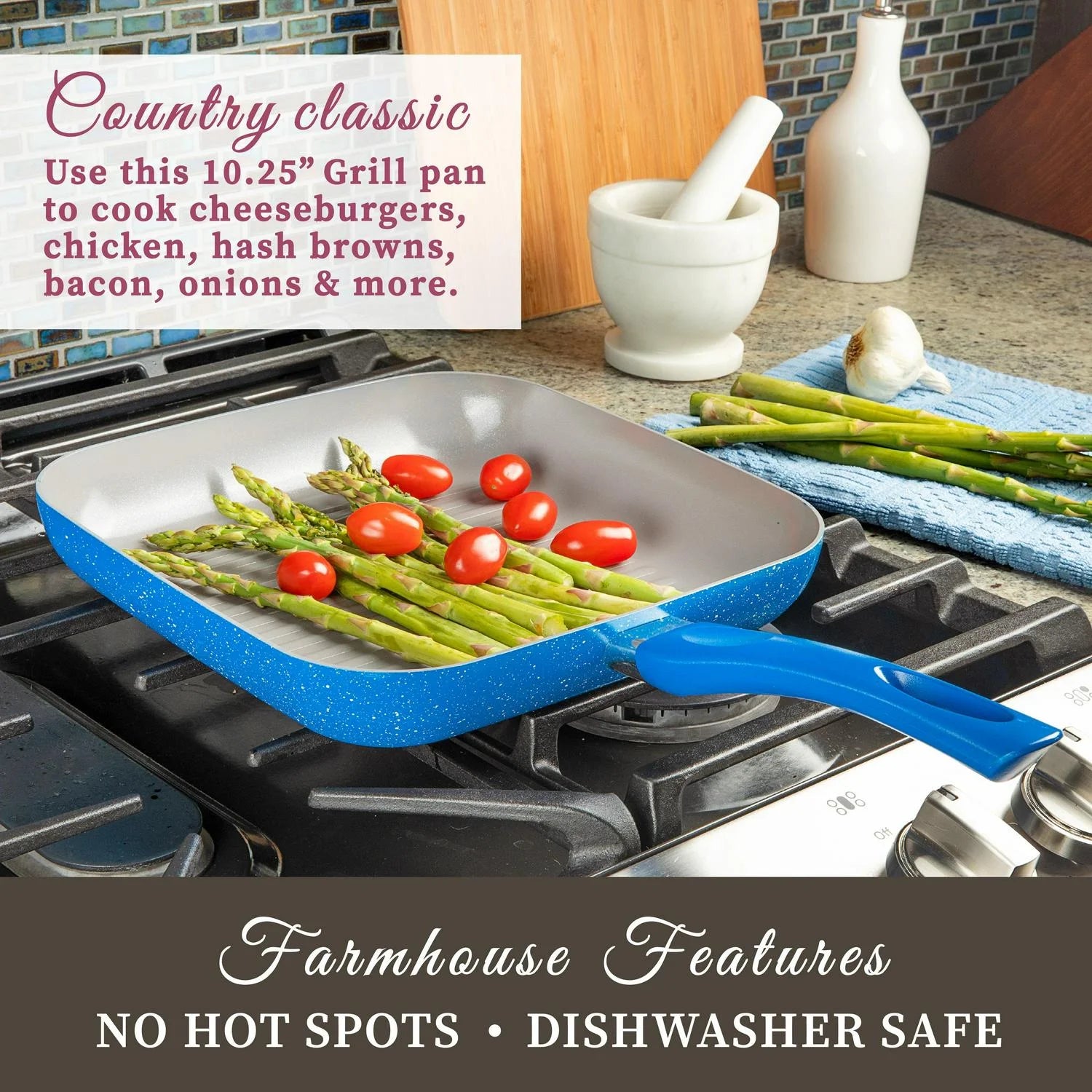 Nonstick Pots and Pans 13 Piece Set Kitchen Cookware Set Ceramic Cooking Frying Skillet Sauce Pans Lids Blue