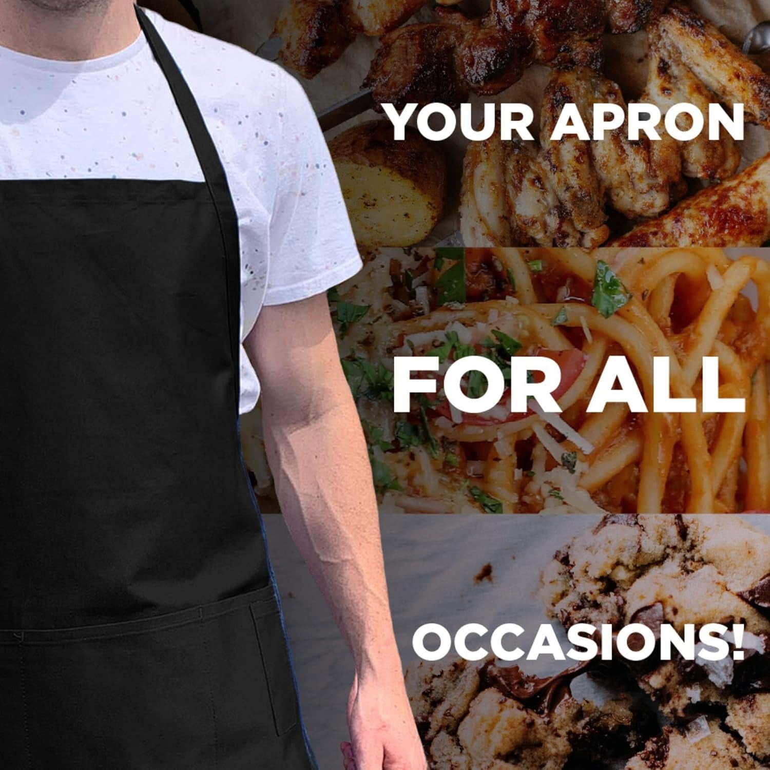 No Idea Adjustable Apron for Men, One Size