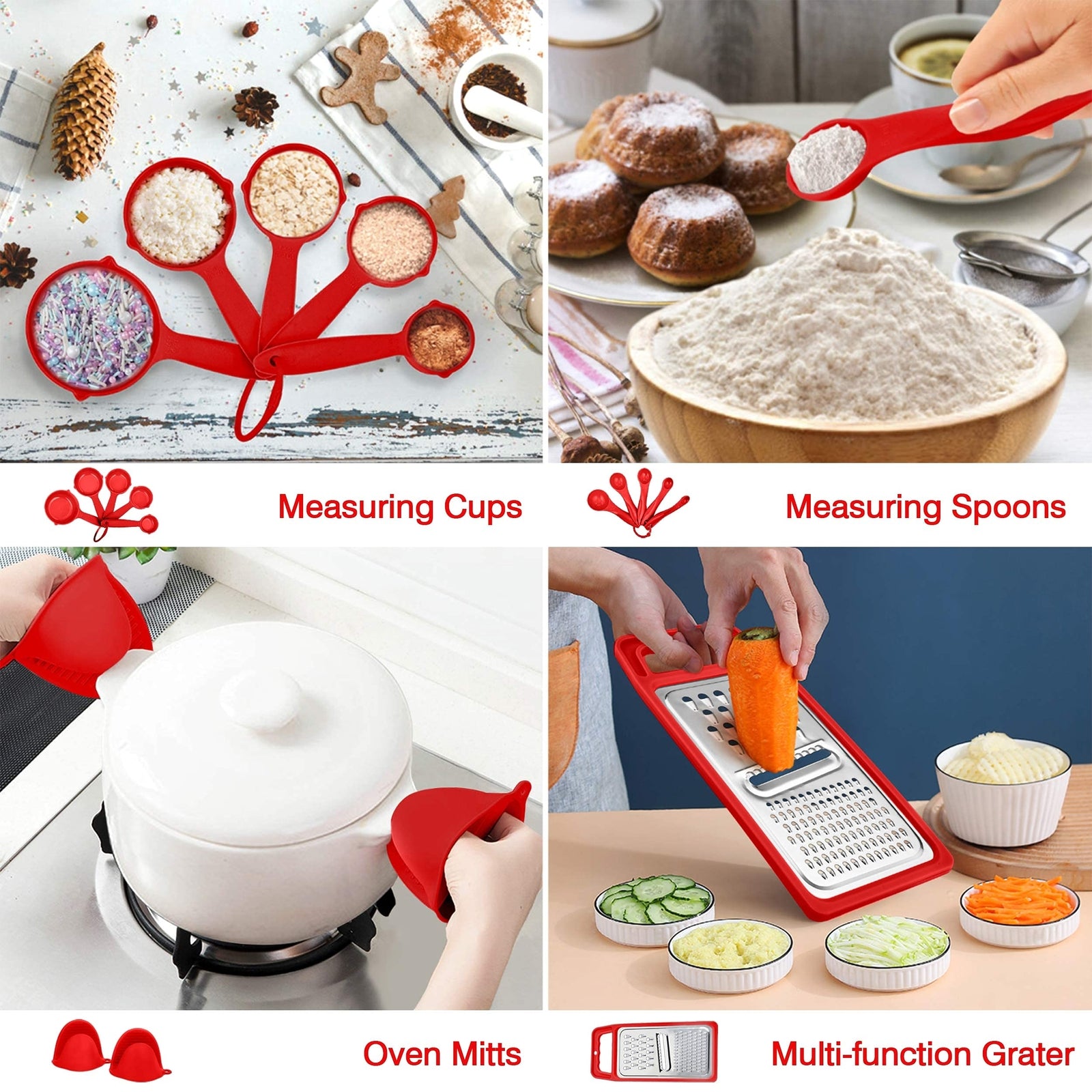 27 Pcs Kitchen Utensils Set with Holder Silicone Cooking Utensils Spatula Set Wi