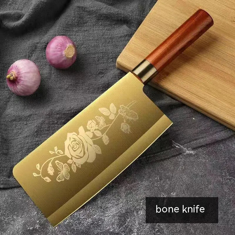Gold Alloy Bone Cutting Knife Set for Kitchen Use