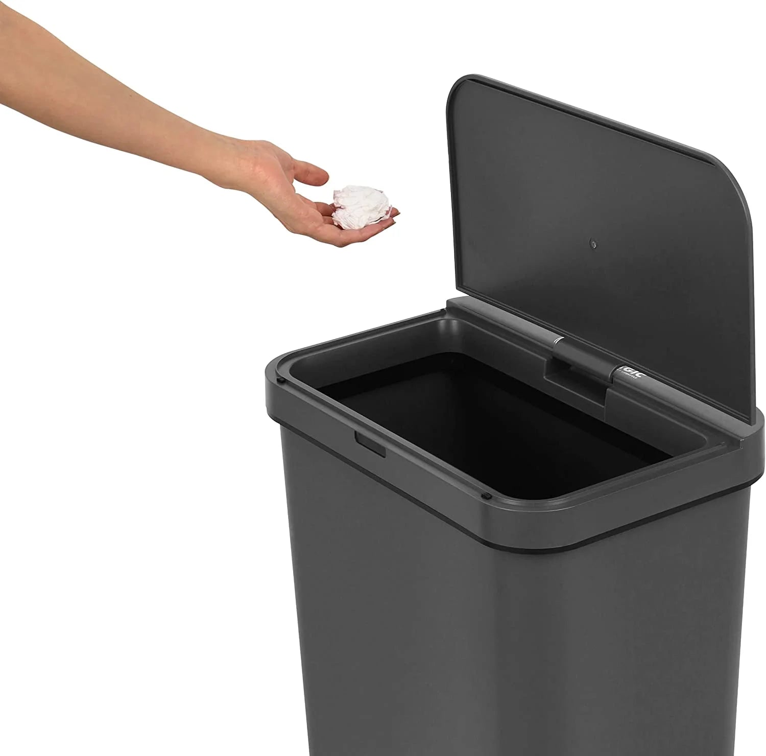 Automatic Garbage Can with Touchless Trash Can Lid, Rectangular White 50L