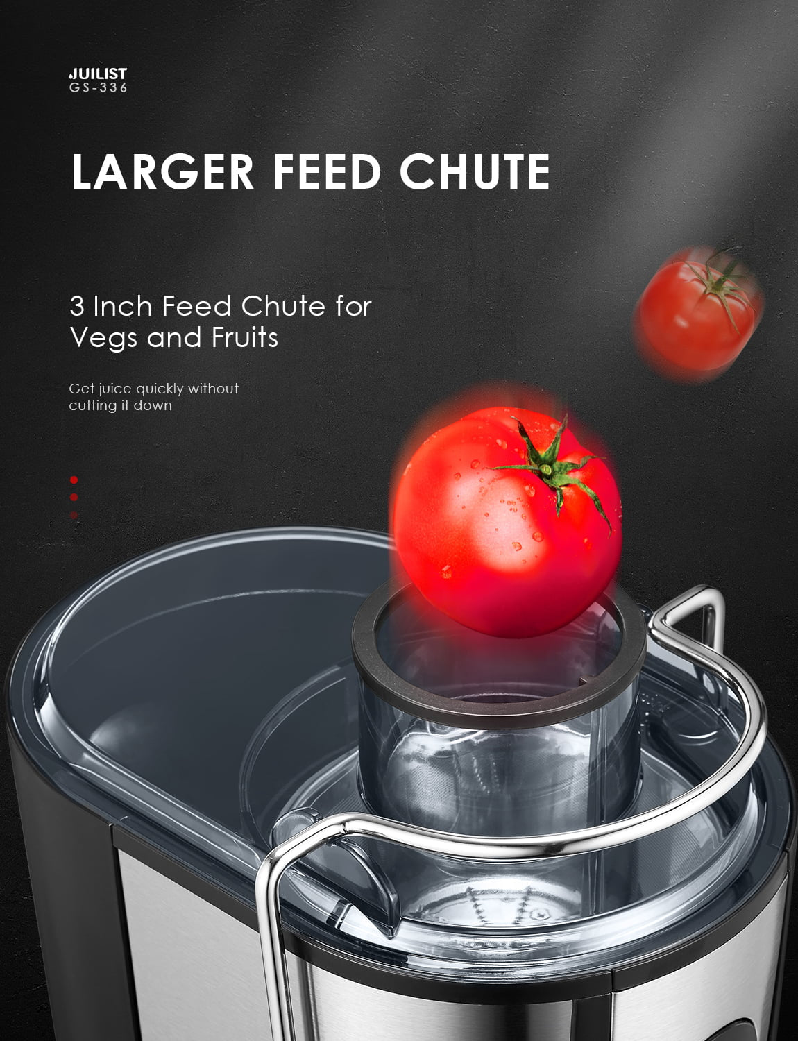 2-Speed Electric Juicer Machine, 400W, 11 Fl Oz, Silver