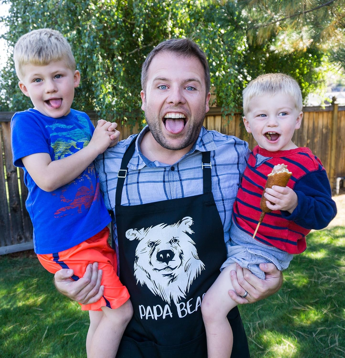 Papa Bear BBQ Grill Adjustable Apron for Men, One Size