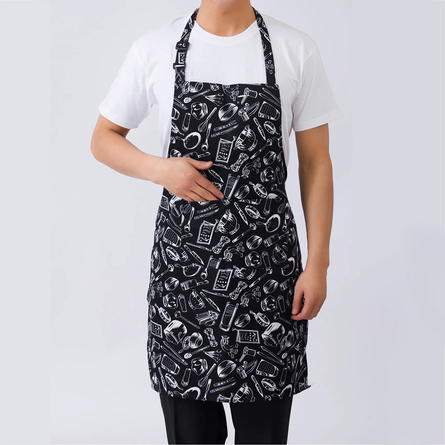1Pc Adjustable Adult Apron Striped Restaurant Chef Apron Outdoor Camping Picnic Kitchen Cook Aprons