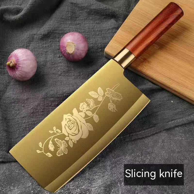 Gold Alloy Bone Cutting Knife Set for Kitchen Use